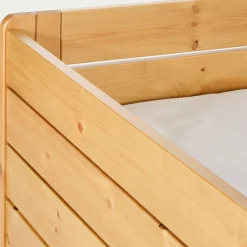 Lit évolutif 1 place en pin massif 3 positions pour enfant - bois clair