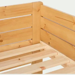 Lit évolutif 1 place en pin massif 3 positions pour enfant - bois clair