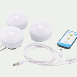 Lot de 3 ampoules d'extérieur rechargeables - blanc