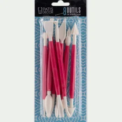 Lot de 8 ébauchoirs doubles à pâte à sucre - rose