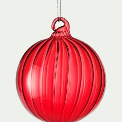 Lot de 6 boules de Noël en verre D8cm - rouge