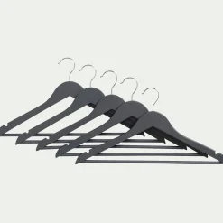 Lot de 5 cintres en bois - gris