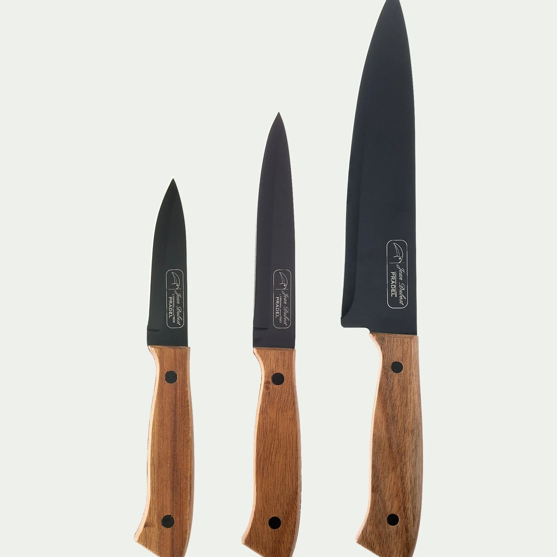 Lot de 3 couteaux en bois d'acacia