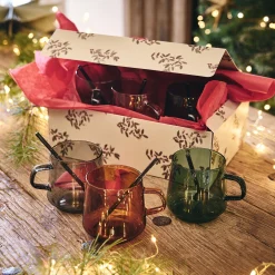 Lot de 6 cuillères à latte en verre - noir