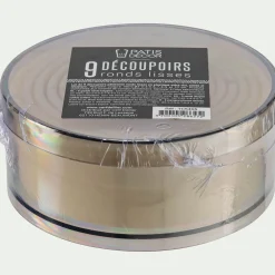 Lot de 9 découpoirs ronds lisses assortis - blanc