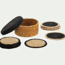 Lot de 10 dessous de verres en jonc de mer - naturel