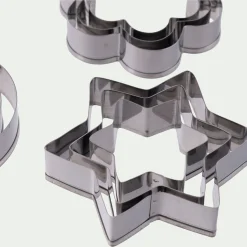 Lot de 12 emporte-pièces en inox - argenté