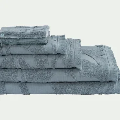 Lot de 2 gants de toilette en coton - bleu calaluna