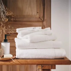 Lot de 2 gants de toilette en coton peigné - blanc optique