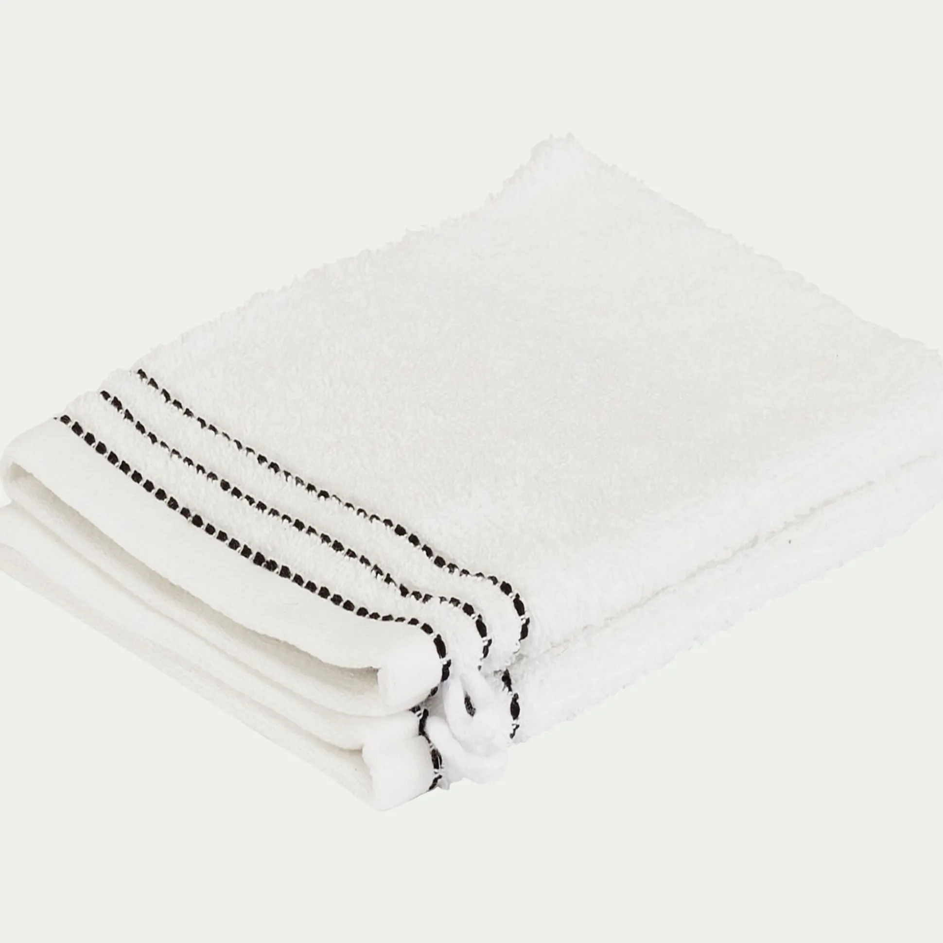 Lot de 2 gants de toilette en coton - blanc ventoux