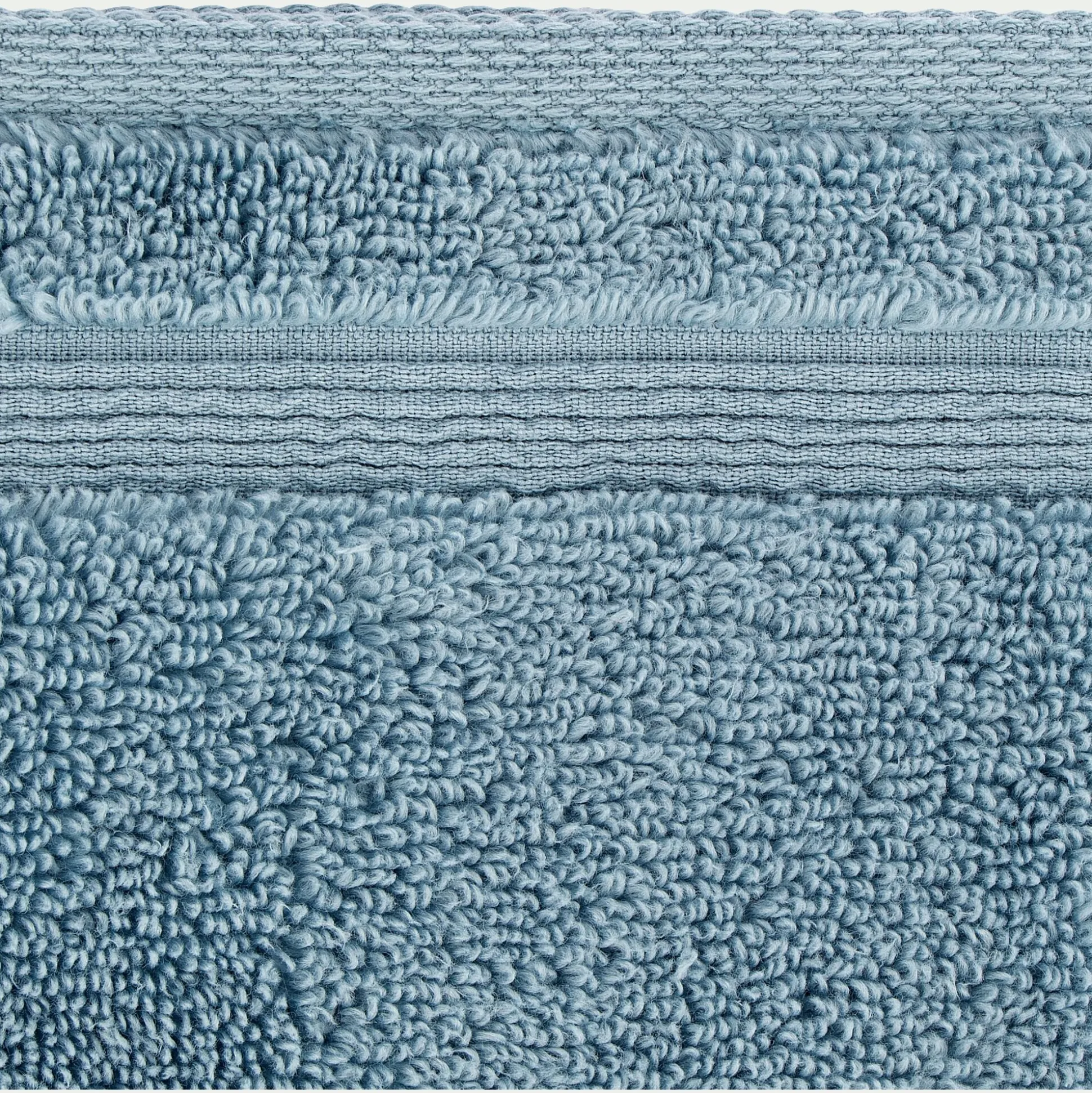 Lot de 2 gants de toilette bouclette en coton - bleu autan