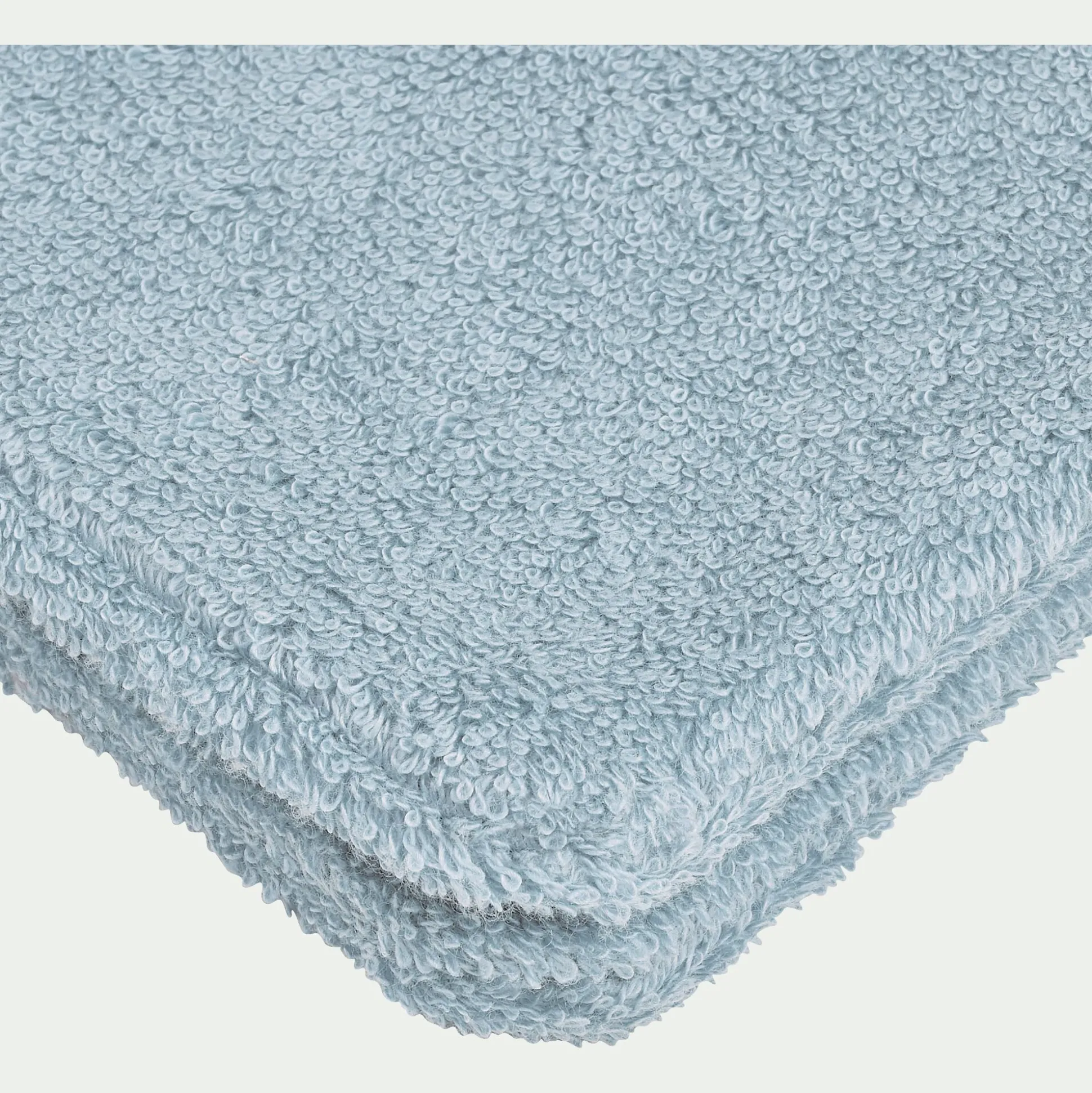 Lot de 2 gants de toilette en coton peigné - bleu calaluna