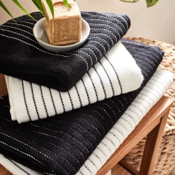 Lot de 2 gants de toilette en coton - noir