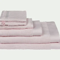 Lot de 2 gants de toilette en coton peigné - rose simos