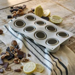 Lot de 8 moules à gâteau en silicone platinium D6,2cm - gris