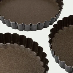 Lot de 6 moules à tartelette en acier D12cm - marron