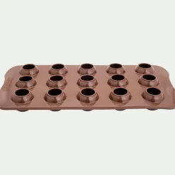 Lot de 15 moules ronds en silicone platinium - marron