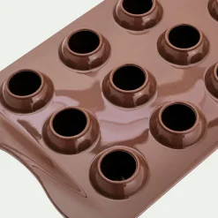 Lot de 15 moules ronds en silicone platinium - marron