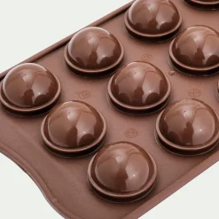 Lot de 15 moules ronds en silicone platinium - marron