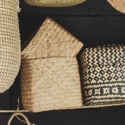 Lot de 2 paniers en jonc de mer - naturel