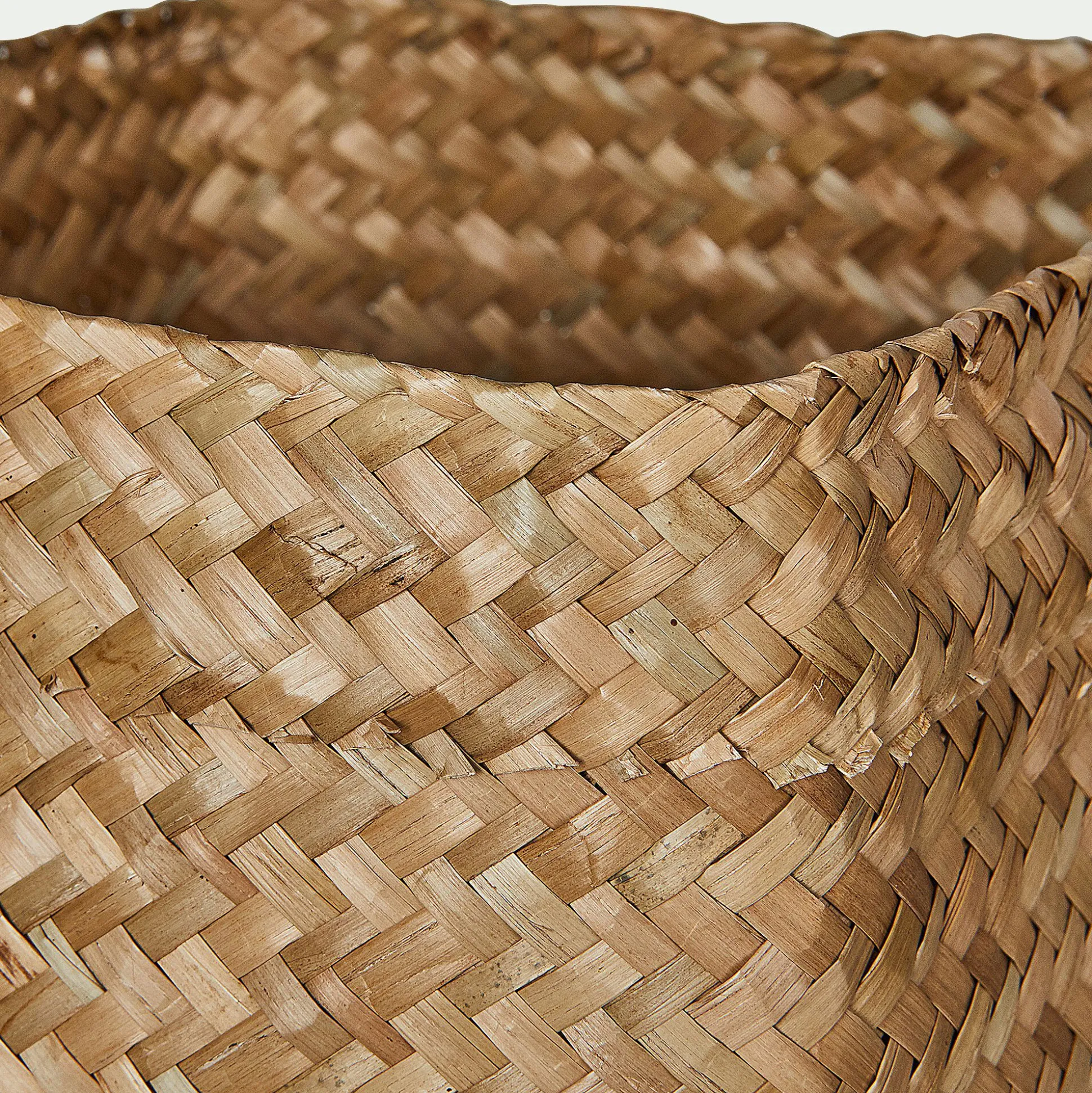 Lot de 2 paniers en jonc de mer - naturel