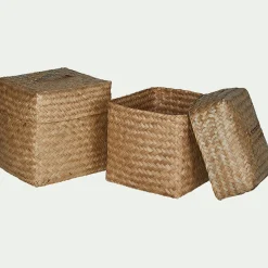 Lot de 2 paniers en jonc de mer - naturel