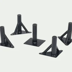 Lot de 5 pieds en acier - noir