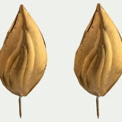 Lot de 2 pins flamme pour bougie - doré