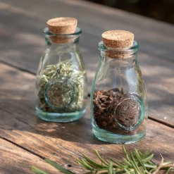 Lot de 2 pots en verre recyclé 10cl - transparent