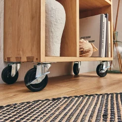 Lot de 4 roulettes en acier - gris métallisé