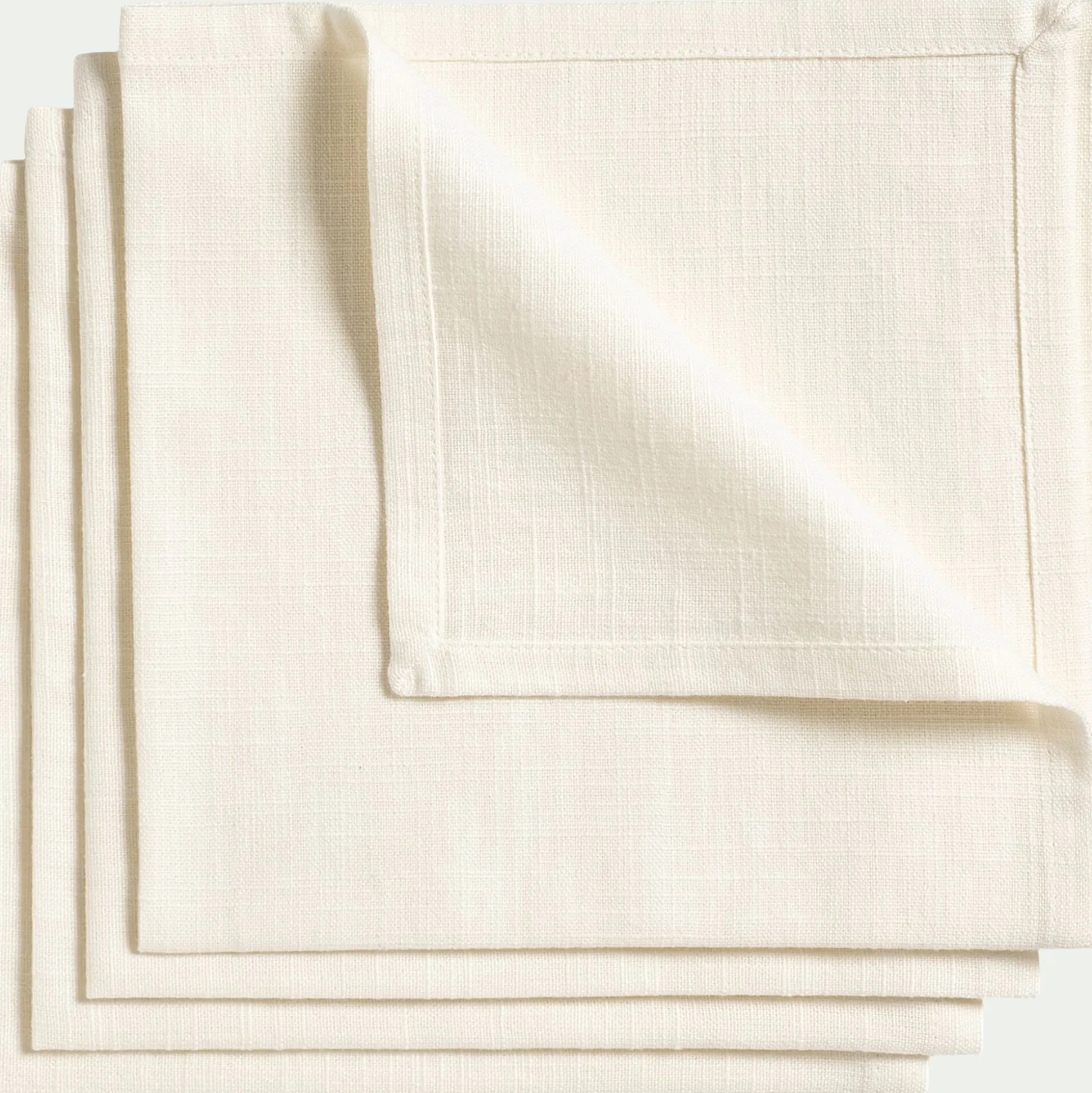 Lot de 4 serviettes de table en coton 41x41cm - blanc écru