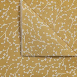 Lot de 20 serviettes en papier motif baies 33x33cm - jaune