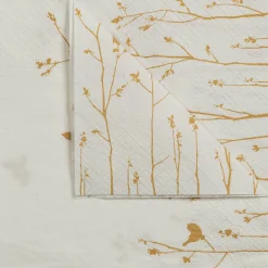 Lot de 20 serviettes en papier motif forêt 33x33cm - blanc