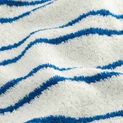 Lot de 2 serviettes invité en coton à rayures 30x50cm - bleu