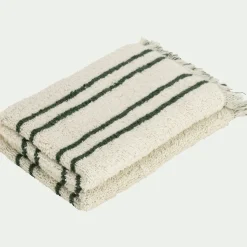 Lot de 2 serviettes invité en coton à rayures 30x50cm - vert