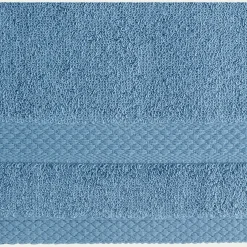 Lot de 2 serviettes invité en coton peigné - bleu autan 30x50cm