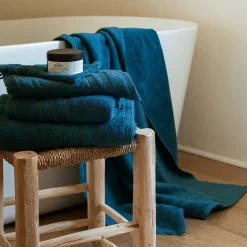 Lot de 2 serviettes invité en coton - bleu figuerolles 30x50cm