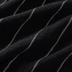 Lot de 2 serviettes invités rayée en coton 30x50cm - noir