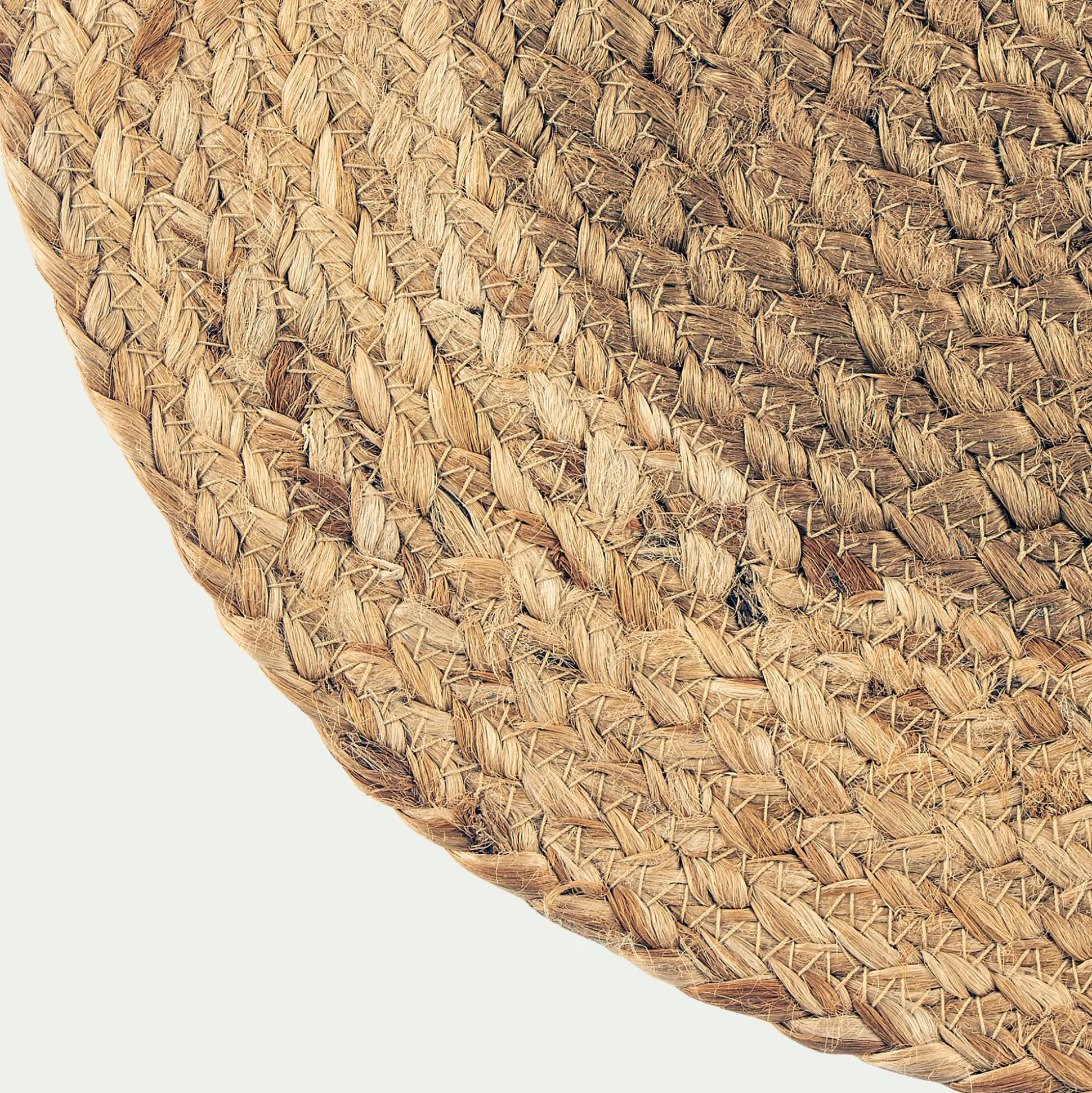 Lot de 2 sets de table ronds en jute - naturel D38cm