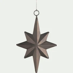 Lot de 2 suspensions de Noël lune et étoile en fer - argenté