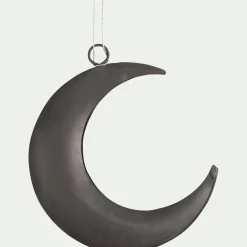 Lot de 2 suspensions de Noël lune et étoile en fer - argenté