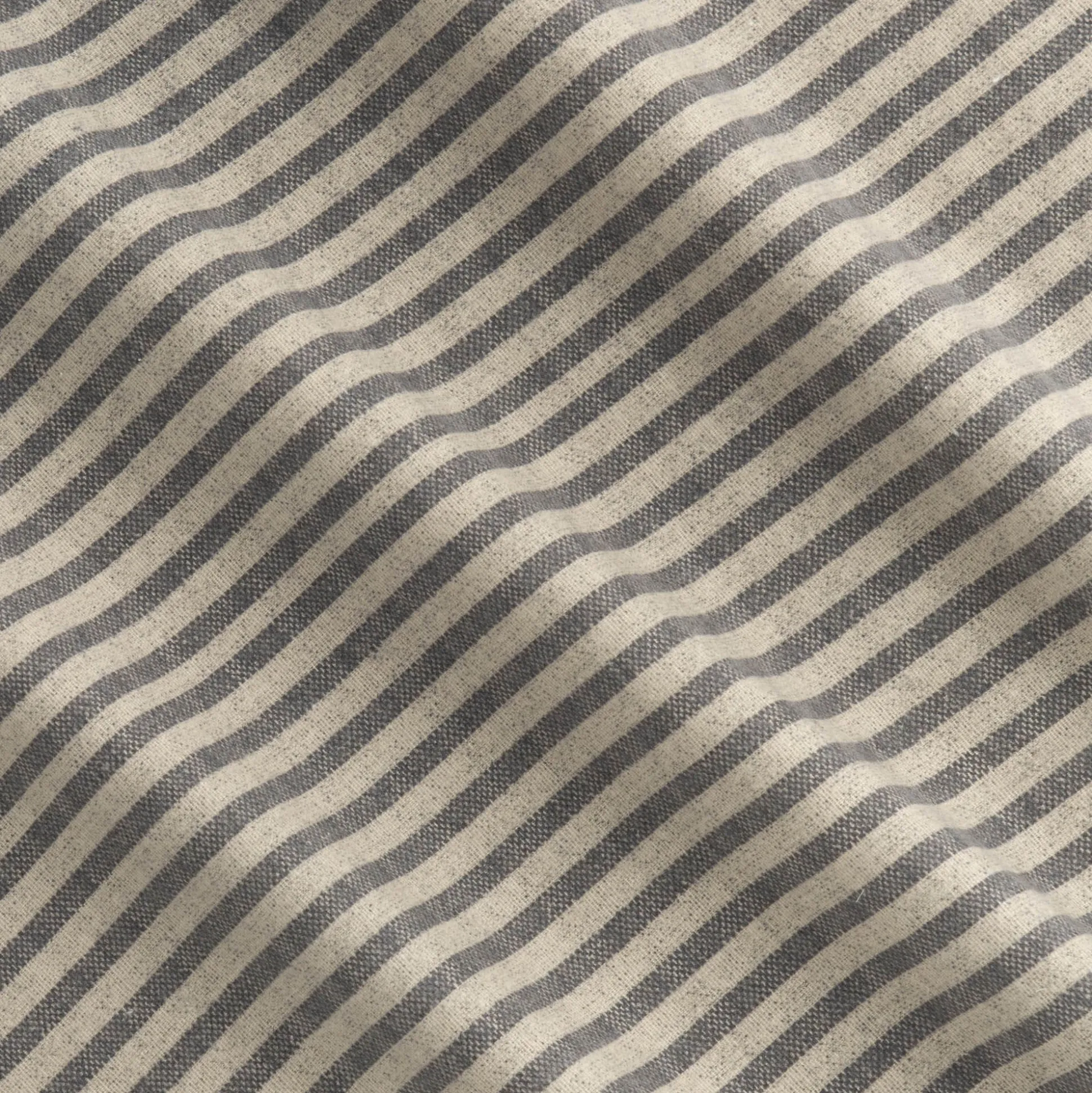 Lot de 2 taies d'oreiller à rayures en flanelle de coton 50x70cm - gris