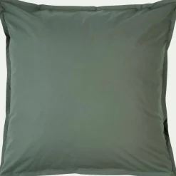 Lot de 2 taies d'oreiller en percale de coton - vert cèdre 65x65cm