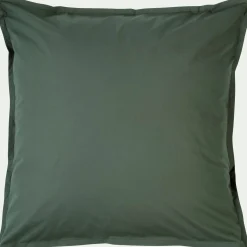Lot de 2 taies d'oreiller en percale de coton - vert cèdre 65x65cm