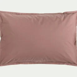 Lot de 2 taies d'oreiller en percale de coton - brun rhassoul 50x70cm