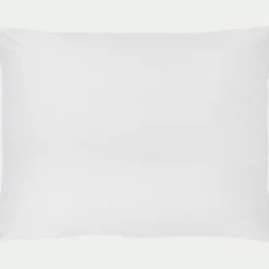 Lot de 2 taies d'oreiller en percale de coton - blanc 50x70cm