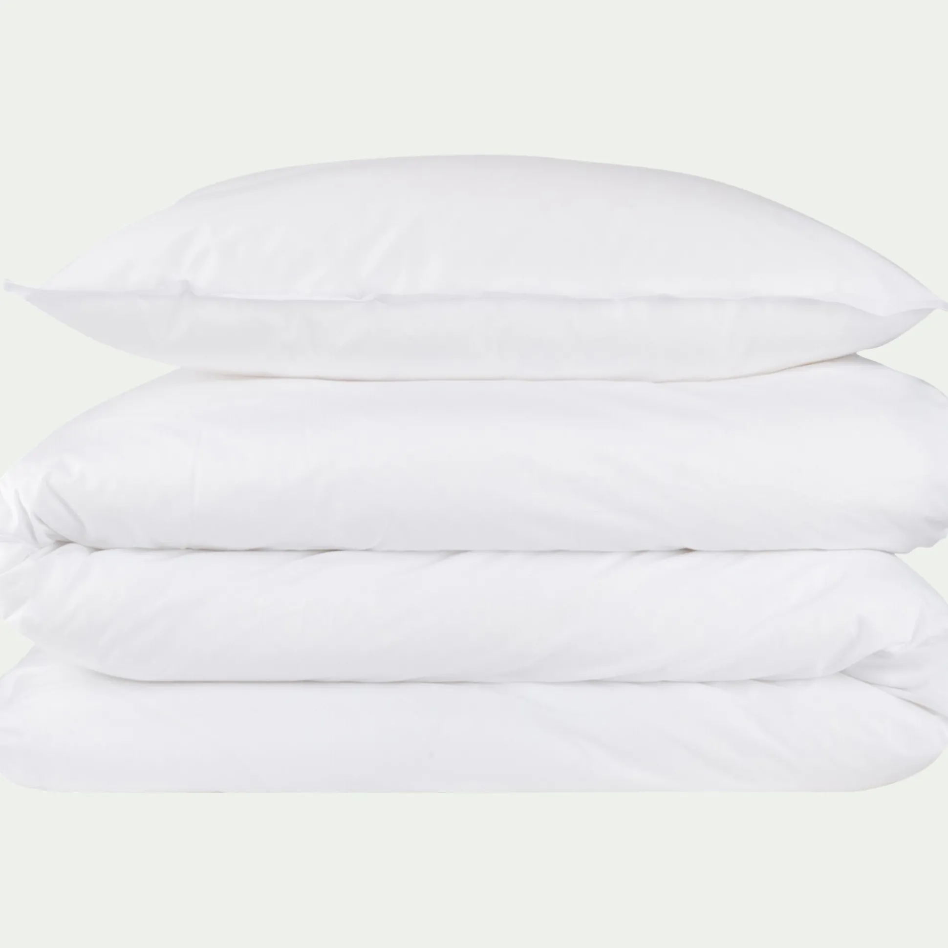Lot de 2 taies d'oreiller en percale de coton - blanc 50x70cm