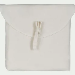 Lot de 2 taies d'oreiller en coton brodé 65x65cm - blanc