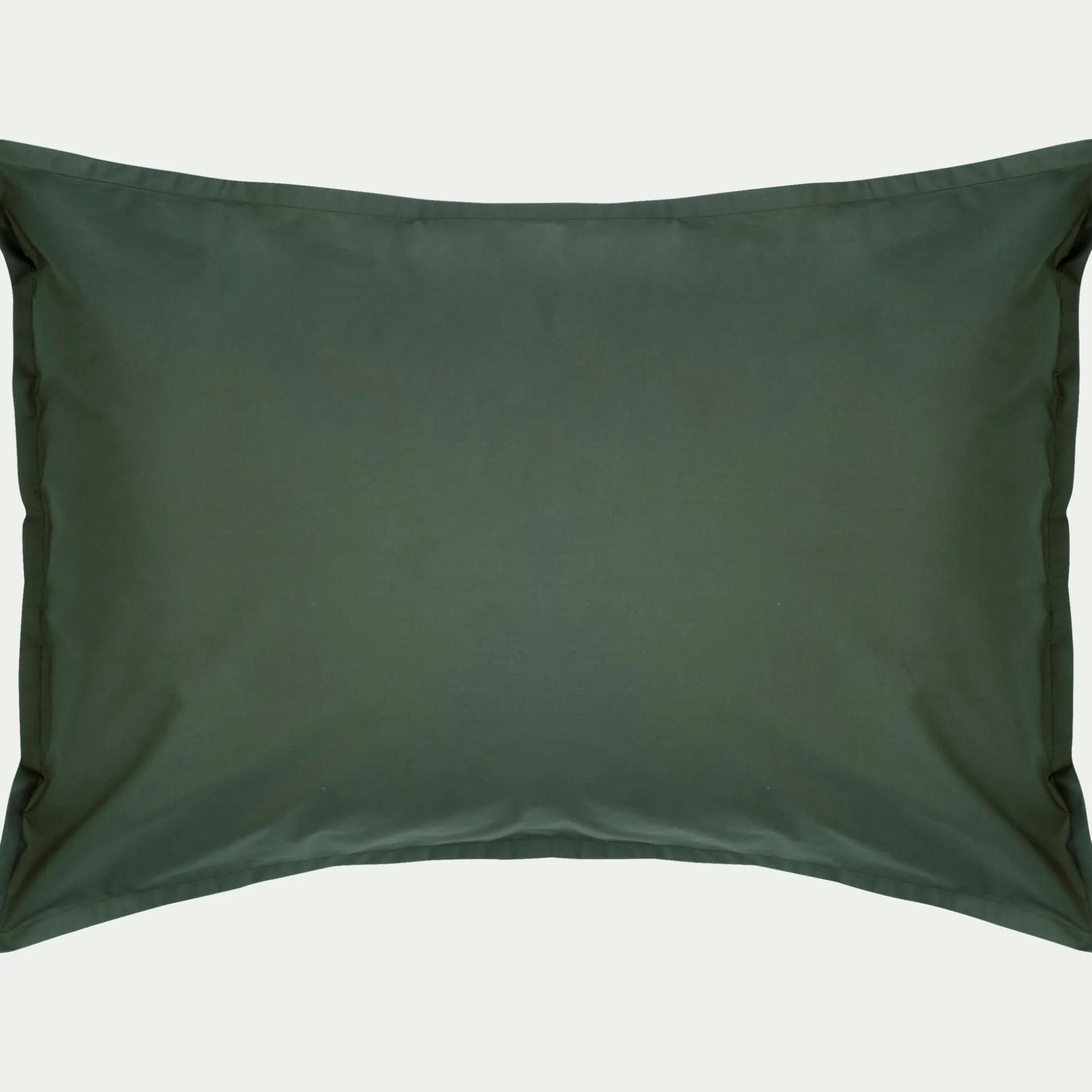 Lot de 2 taies d'oreiller en percale de coton - vert cèdre 50x70cm