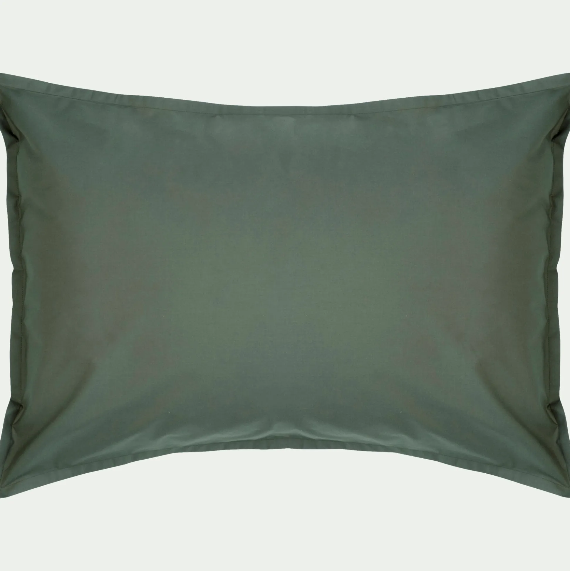 Lot de 2 taies d'oreiller en percale de coton - vert cèdre 50x70cm